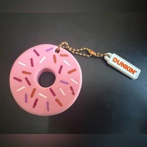 Dunkin' Pink Donut Keychain Charm
